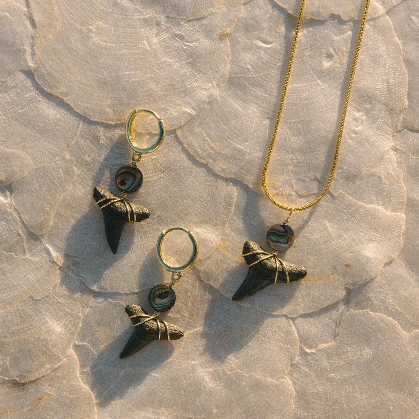 Abalone Shark Tooth Baby Hoops