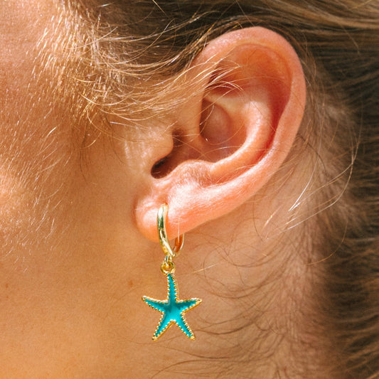 Aquamarine Hoops