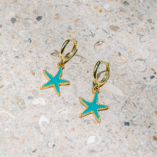 Aquamarine Hoops