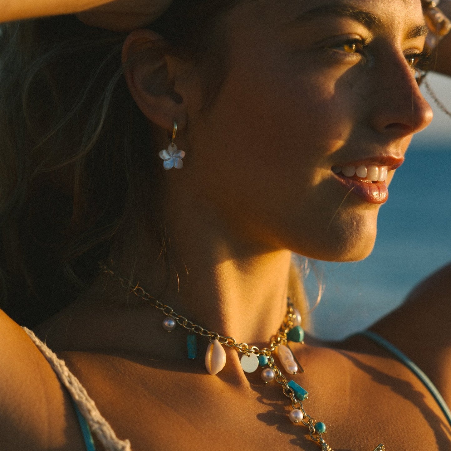 Plumeria Baby Hoops